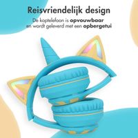 imoshion Draadloze Kinderkoptelefoon Unicorn LED Light - Decibelbegrenzer - Met AUX kabel - Soft Blue / Yellow