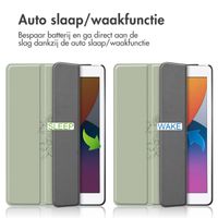 imoshion Design Trifold Bookcase Apple iPad 9 (2021) 10.2 inch / iPad 8 (2020) 10.2 inch / iPad 7 (2019) 10.2 inch - Floral Green