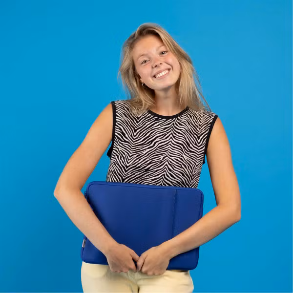imoshion Laptop hoes 15-16 inch - Laptopsleeve met vak - Cobalt Blue