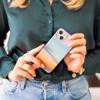 Selencia Aurora Fashion Backcover Apple iPhone 15 Pro Max - Duurzaam hoesje - 100% gerecycled - Sky Sunset Multicolor