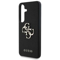 Guess 4G Metal Logo Saffiano Backcover Samsung Galaxy S25 Plus - Zwart