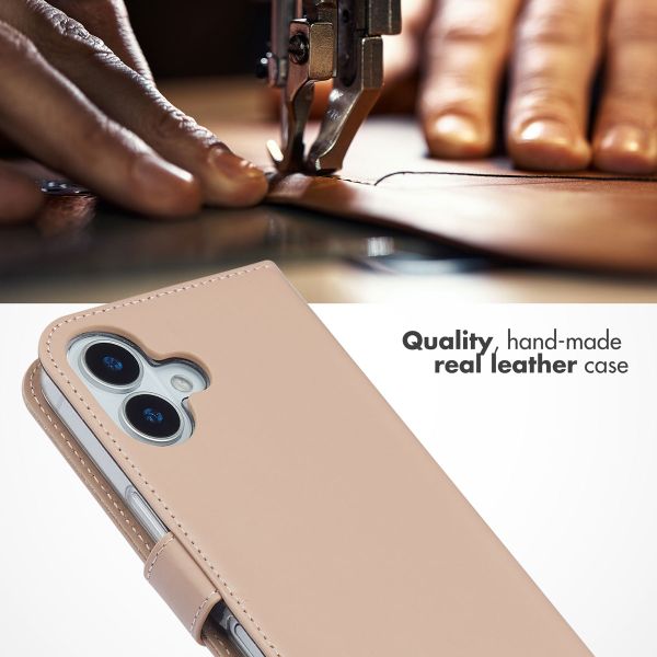 Selencia Genuine Leather Book Case Apple iPhone 17 - Dusty Pink