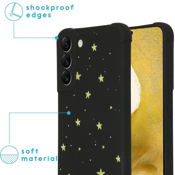 imoshion Design hoesje met koord Samsung Galaxy S22 Plus - Sterren - Goud