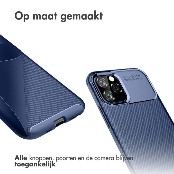 imoshion Carbon Softcase Backcover iPhone 11 Pro Max - Blauw