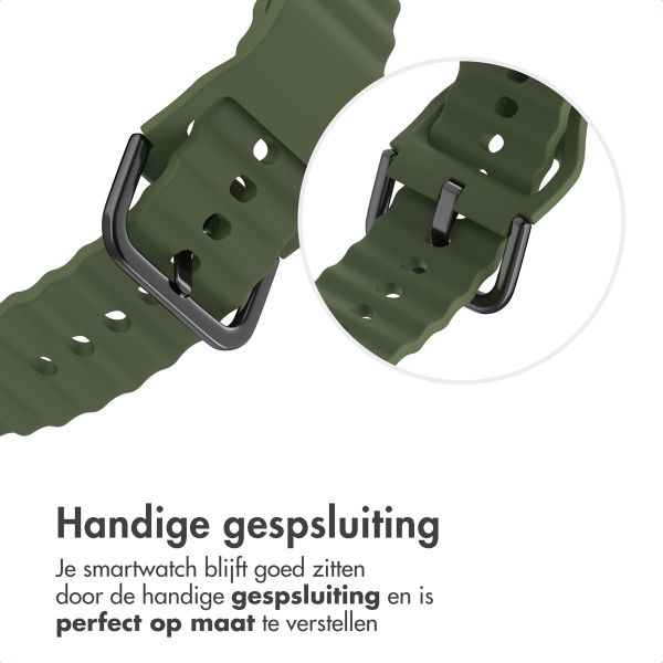 imoshion Wave Siliconenband Samsung Galaxy Watch 4 / 5 / 6 / 7 / FE (20 mm) - Donkergroen