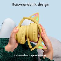 imoshion Draadloze Kinderkoptelefoon LED Light Cat Ear - Decibelbegrenzer - Met AUX kabel - Geel