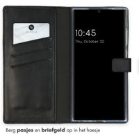 Selencia Echt Leren Bookcase Samsung Galaxy S24 Ultra - Zwart