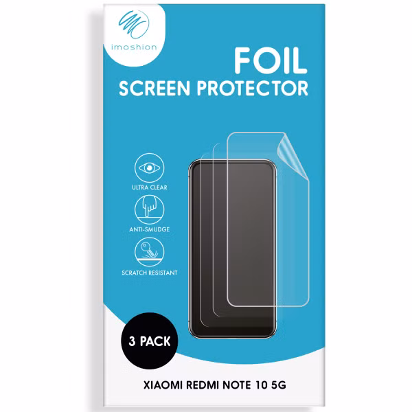 imoshion Screenprotector Folie 3 pack Xiaomi Redmi Note 10 (5G) / Redmi 10