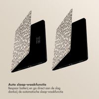 Selencia Sabi Bookcase met panterprint Samsung Galaxy Tab S11 - Soft Ivory