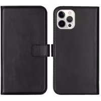 Selencia Echt Lederen Bookcase Apple iPhone 12 Pro Max - Zwart