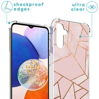 imoshion Design hoesje met koord Samsung Galaxy A14 (5G/4G) - Grafisch Koper - Roze / Goud