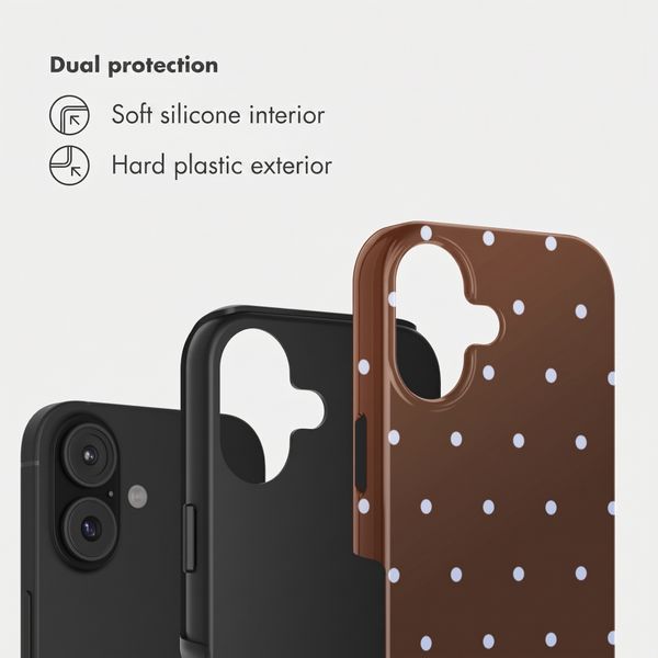 Selencia Vivid Back Cover Apple iPhone 17 - Happy Dots Chocolate