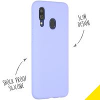 Accezz Liquid Silicone Backcover Samsung Galaxy A40 - Paars