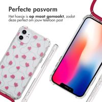 imoshion Design hoesje met koord Apple iPhone 11 - Dusty Rose Connected Hearts