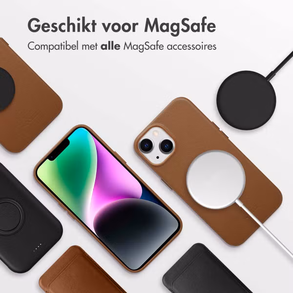 Accezz MagSafe Leather Backcover Apple iPhone 14 - Sienna Brown