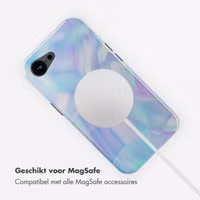 Selencia Vivid Backcover met MagSafe Apple iPhone 16e - Holographic Blue Dream