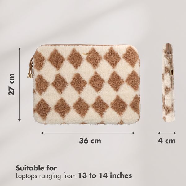 Selencia Teddy Laptop hoes 13-14 inch - Laptopsleeve - Checks
