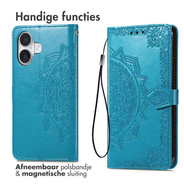imoshion Mandala Bookcase Apple iPhone 16 - Turquoise
