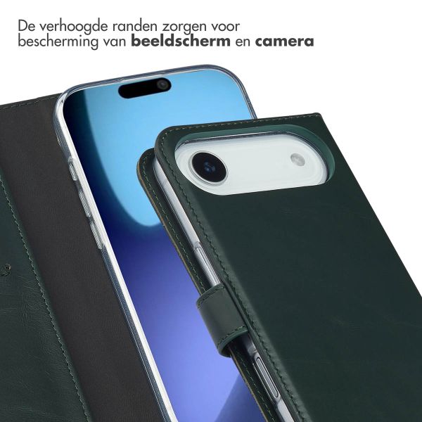 Selencia Echt Leren Bookcase Apple iPhone Air - Groen