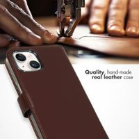 Selencia Genuine Leather Book Case Apple iPhone 15 - Brown