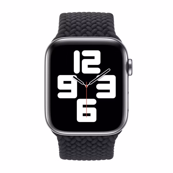 Apple Gevlochten solobandje Apple Watch | 38/40/41/42 mm - Maat 2 - Charcoal