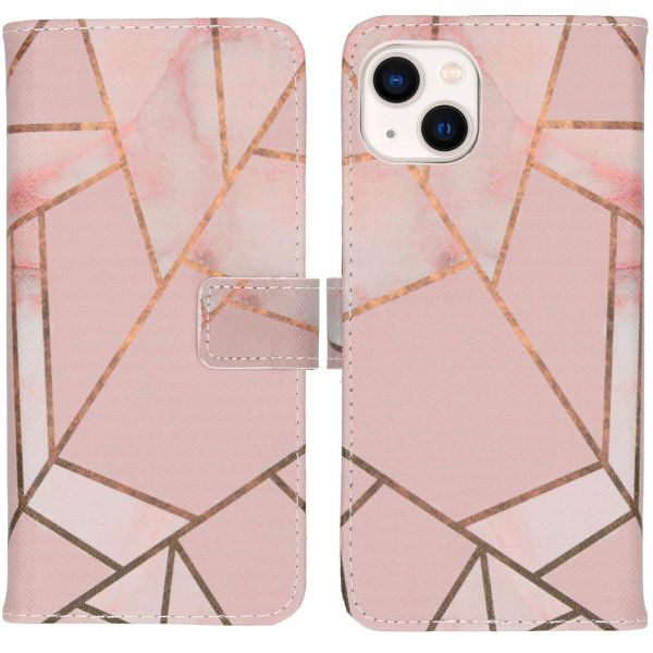 imoshion Design Softcase Bookcase iPhone 13 - Pink Graphic