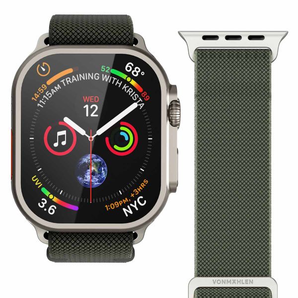 Vonmählen Classic Nylon Loop bandje Apple Watch | 38/40/41/42 mm - Olive