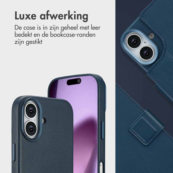 Accezz Leather Bookcase 2-in-1 met MagSafe Apple iPhone 17 - Nightfall Blue