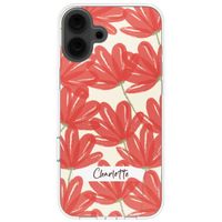 Gepersonaliseerd hoesje met bloemen iPhone 16 - Transparant