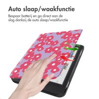 imoshion Design Slim Hard Case Bookcase Kobo Clara Colour / BW - Dusty Rose Blossom