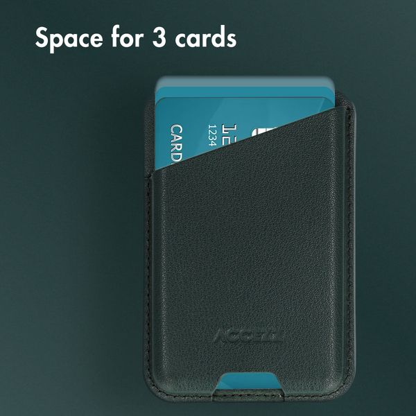 Accezz Leather Card Holder - Compatible with MagSafe and Qi2 - Cedar Green