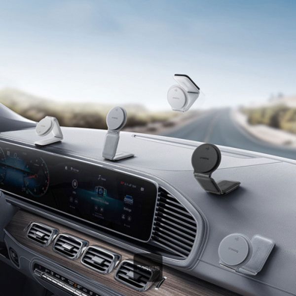 Baseus PrimeTrip Series C02 Mega Telefoonhouder auto - Magnetisch en MagSafe/Qi2 - Draadloos opladen - Zelfklevend - Zwart