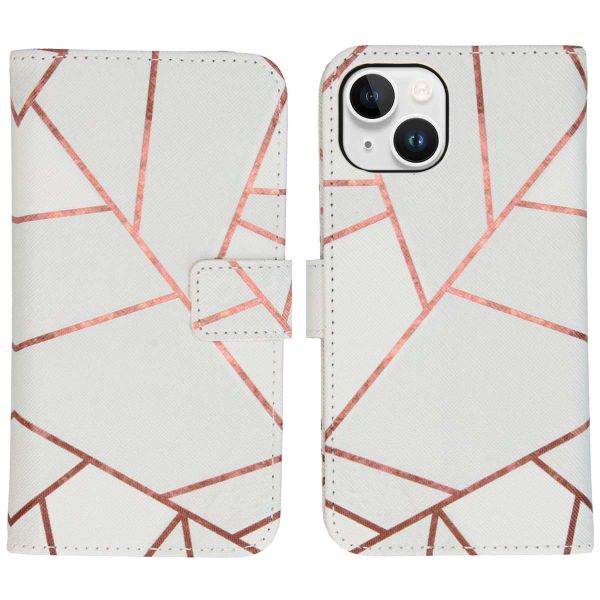 imoshion Design Softcase Bookcase iPhone 15 - White Graphic