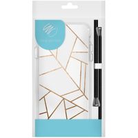 imoshion Design hoesje met koord Samsung Galaxy S21 - Grafisch Koper - Wit / Goud