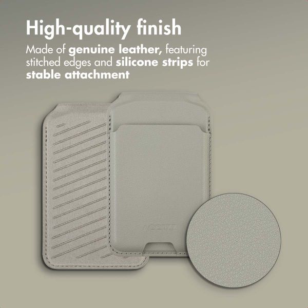 Accezz Leather Wallet with Stand - Compatible with MagSafe and Qi2 - Light Grey