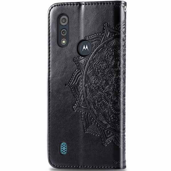 Mandala Bookcase Motorola Moto E6s - Zwart