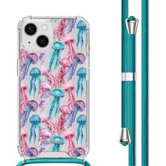 imoshion Design hoesje met koord Apple iPhone 13 - Jellyfish Watercolor