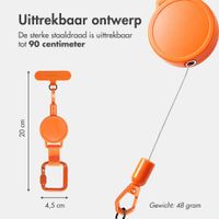 imoshion Uittrekbare Kabel met Karabijnhaak en Telefoonpad - Anti-diefstal Telefoonkoord - Oranje