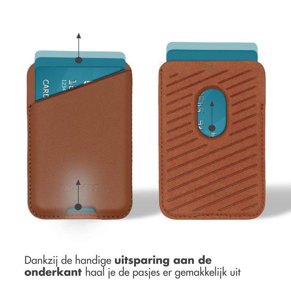 Accezz Leren Kaarthouder - Geschikt voor MagSafe en Qi2 - Sienna Brown