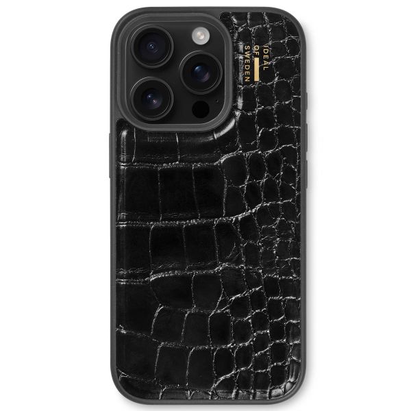 iDeal of Sweden Vegan Leather Backcover iPhone 16 Pro - Black Croco