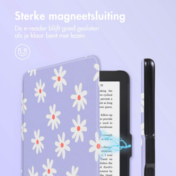 imoshion Design Slim Hard Case Bookcase Kobo Clara 2E / Tolino Shine 4 - Flowers Distance