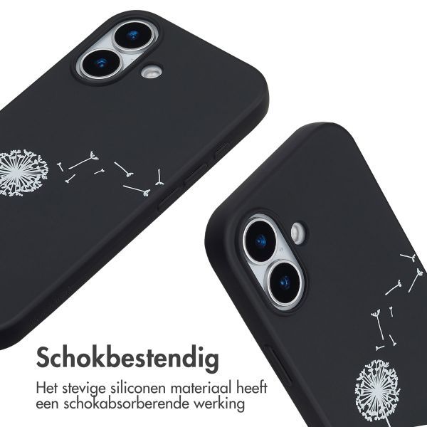 imoshion Siliconen design hoesje met koord Apple iPhone 17 - Dandelion Black