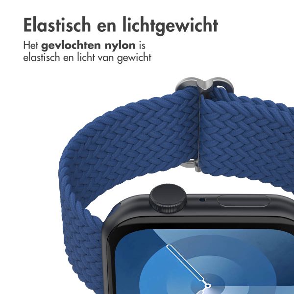 imoshion Nylon geweven bandje Apple Watch Series 1 t/m 9 / SE (38/40/41 mm) | Series 10 / 11 (42 mm) - Donkerblauw