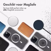 imoshion Clear Glitter Backcover met MagSafe Apple iPhone 15 - Zilver