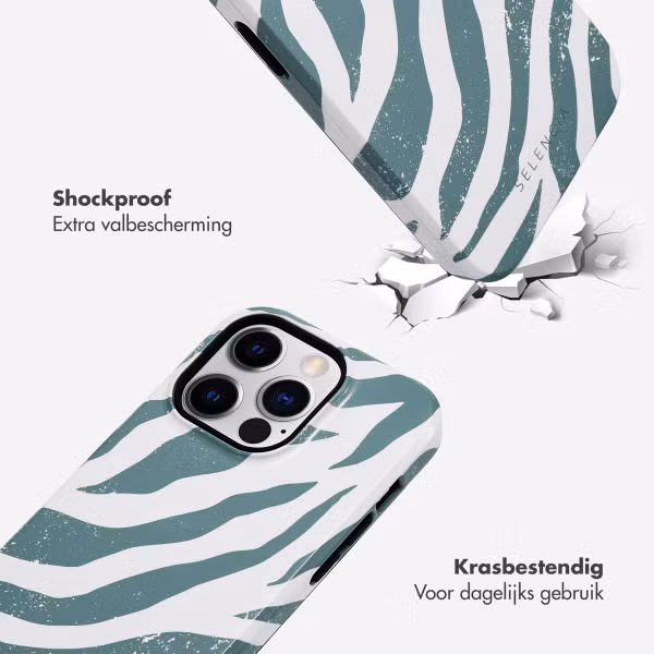 Selencia Vivid Backcover Apple iPhone 14 Pro - Colorful Zebra Pine Blue