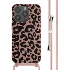 imoshion Siliconen design hoesje met koord iPhone 14 Pro - Animal Pink