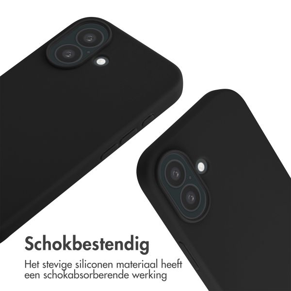 imoshion Siliconen hoesje met koord iPhone 16 - Zwart