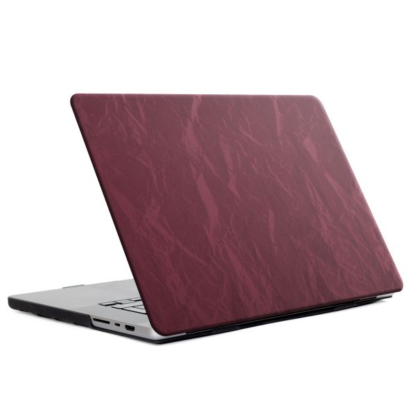 Selencia Fluwelen Cover MacBook Air 15 inch (2023) / Air 15 inch (2024) M3 chip - A2941 / A3114 - Donkerrood