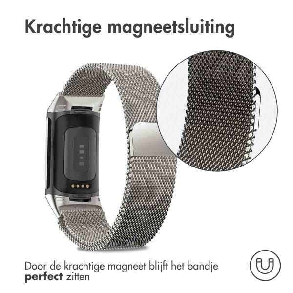 imoshion Milanees magnetisch bandje Fitbit Charge 5 / Charge 6 - Maat S - Sterrenlicht