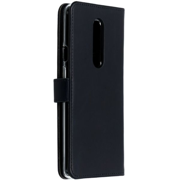 Selencia Echt Lederen Bookcase OnePlus 7 Pro - Donkerblauw